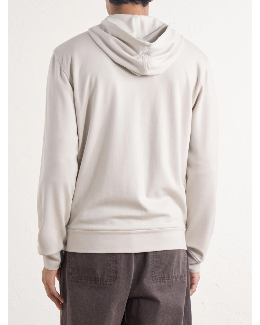 Orlebar Brown White Mathers Wool-jersey Zip-up Hoodie for men