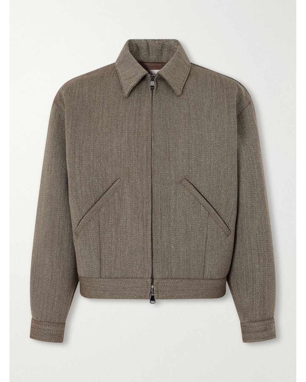 Valstar Gray Stan Wool-Covert Bomber Jacket for men