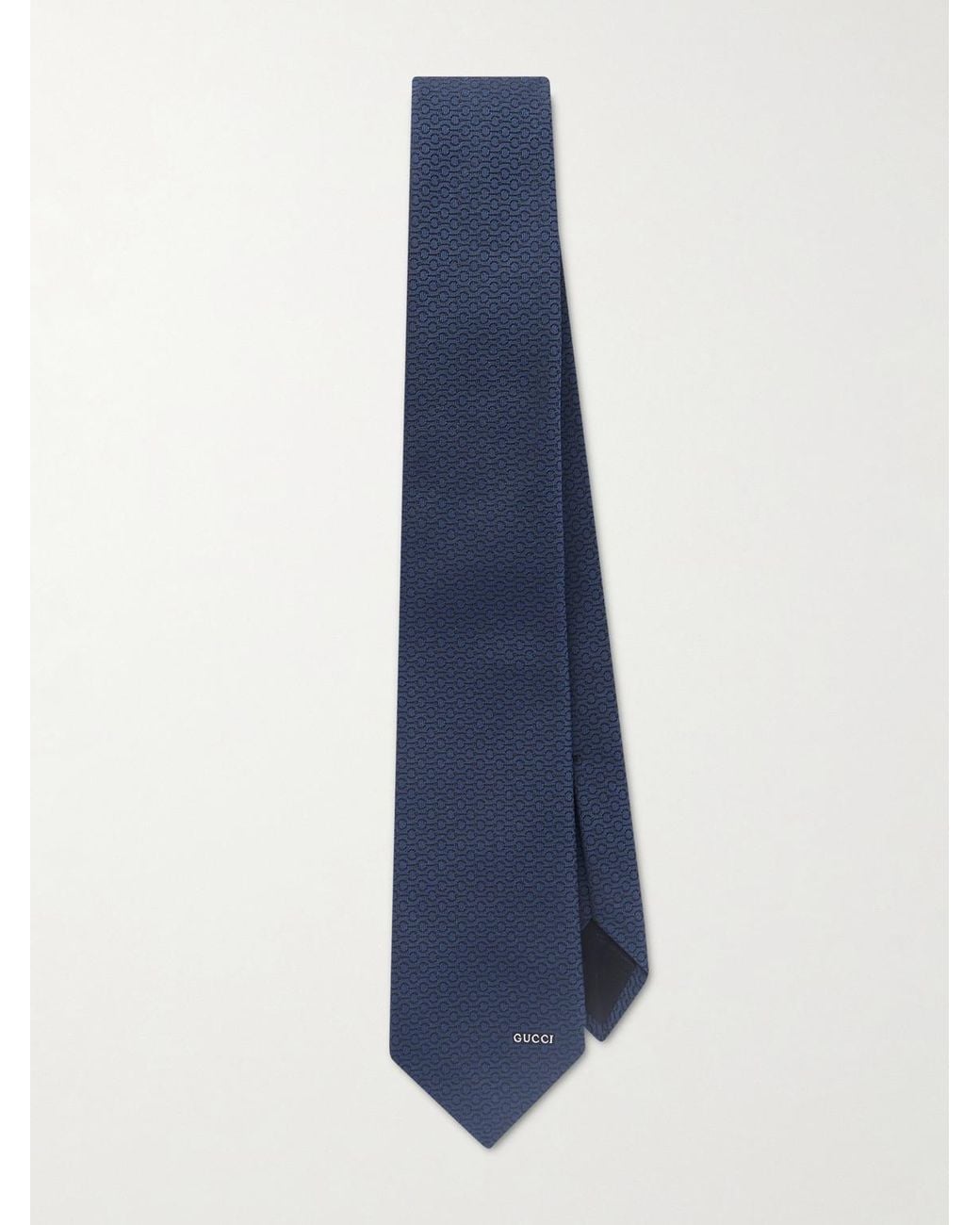 Gucci Blue 7Cm Logo-Jacquard Cotton And Silk-Blend Tie for men