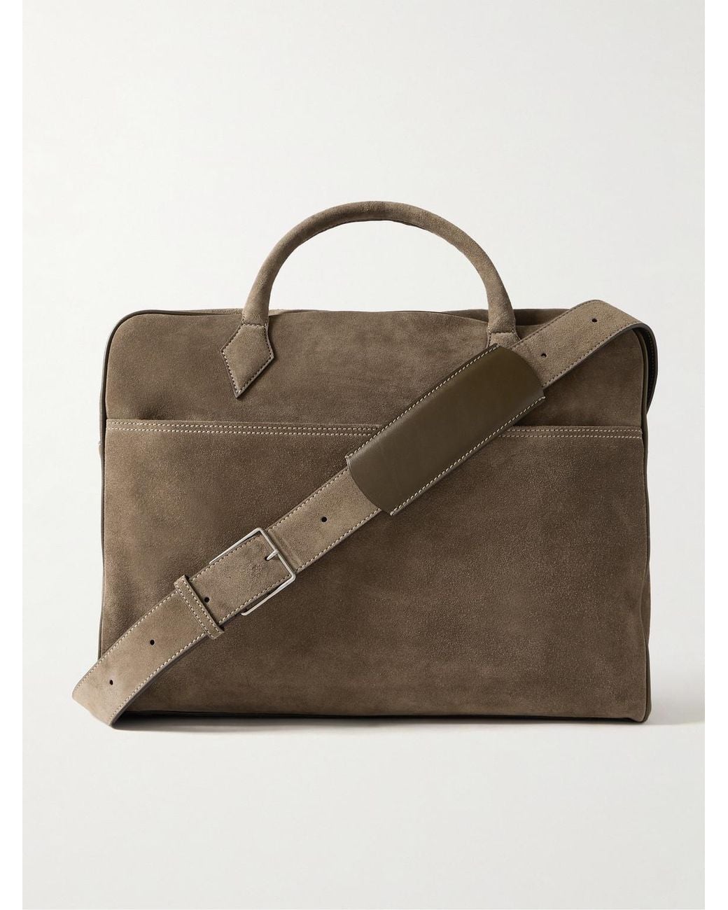 Metier Brown Closer All Day Suede Briefcase for men