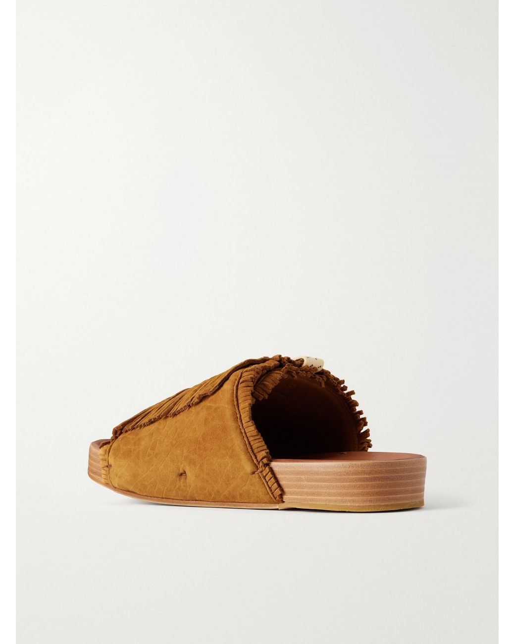 Visvim Brown Christo Shaman Folk Suede Slides for men