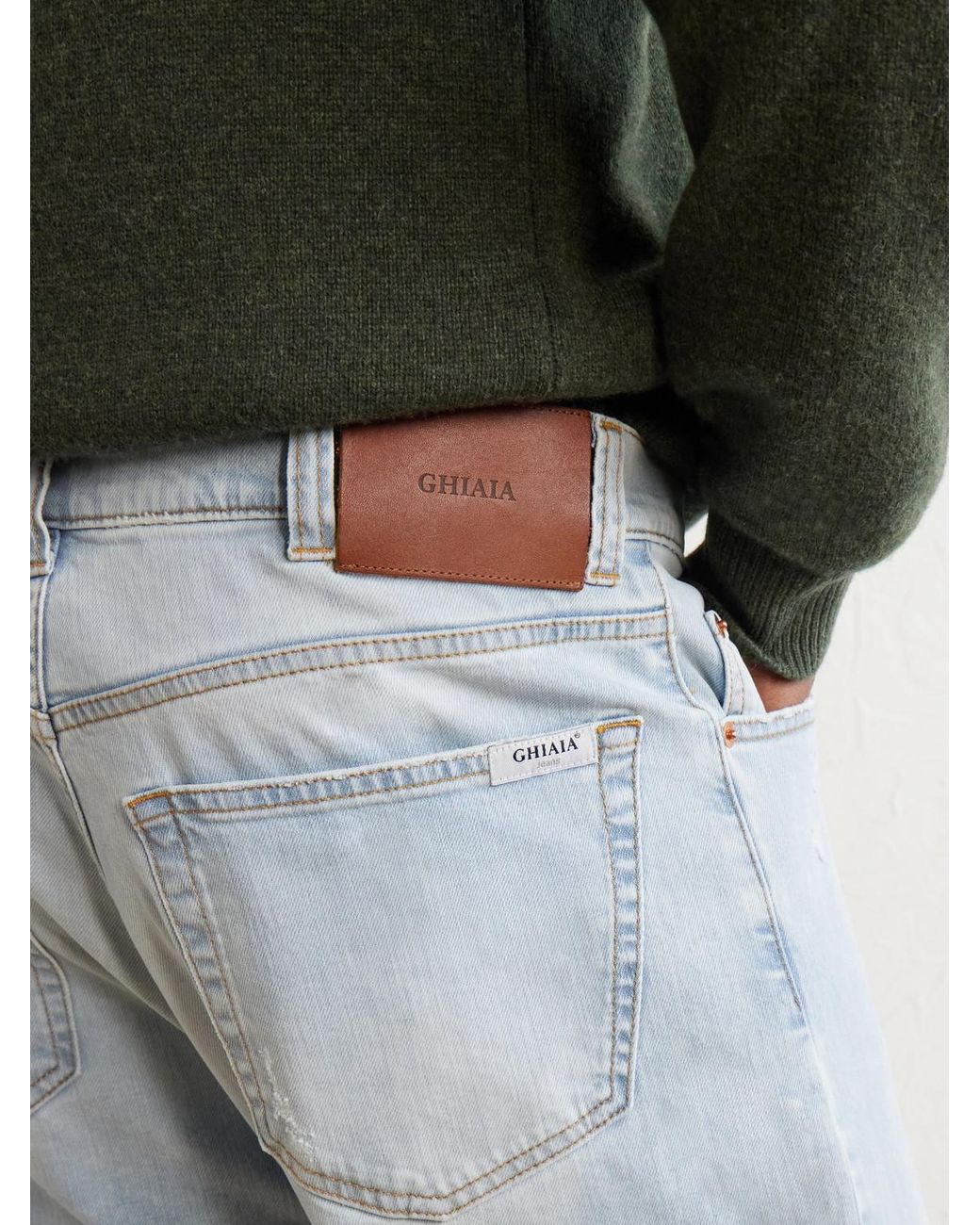 Ghiaia Blue Straight-Leg Distressed Jeans for men