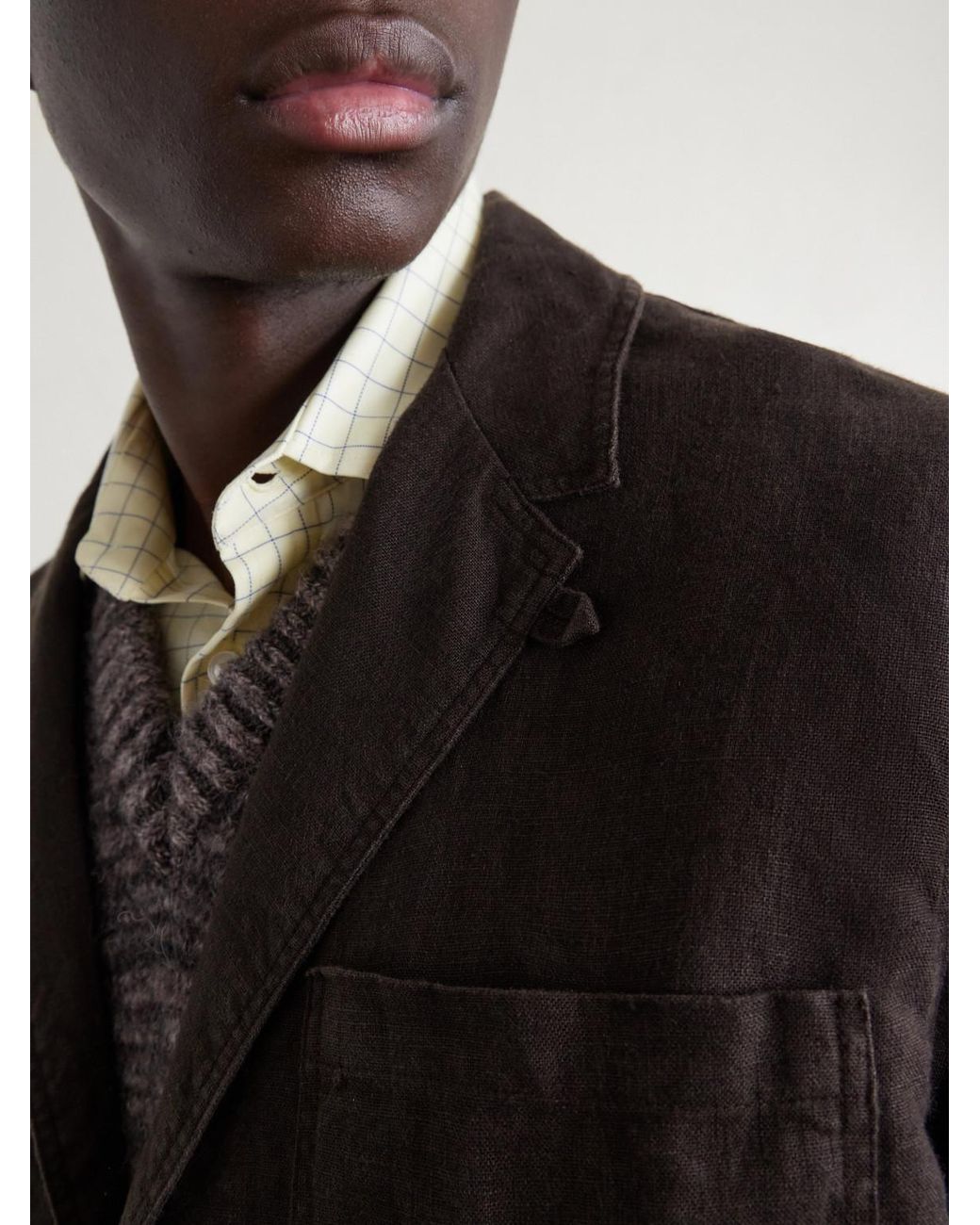 Oliver Spencer Black Camberwell Linen Suit Jacket for men