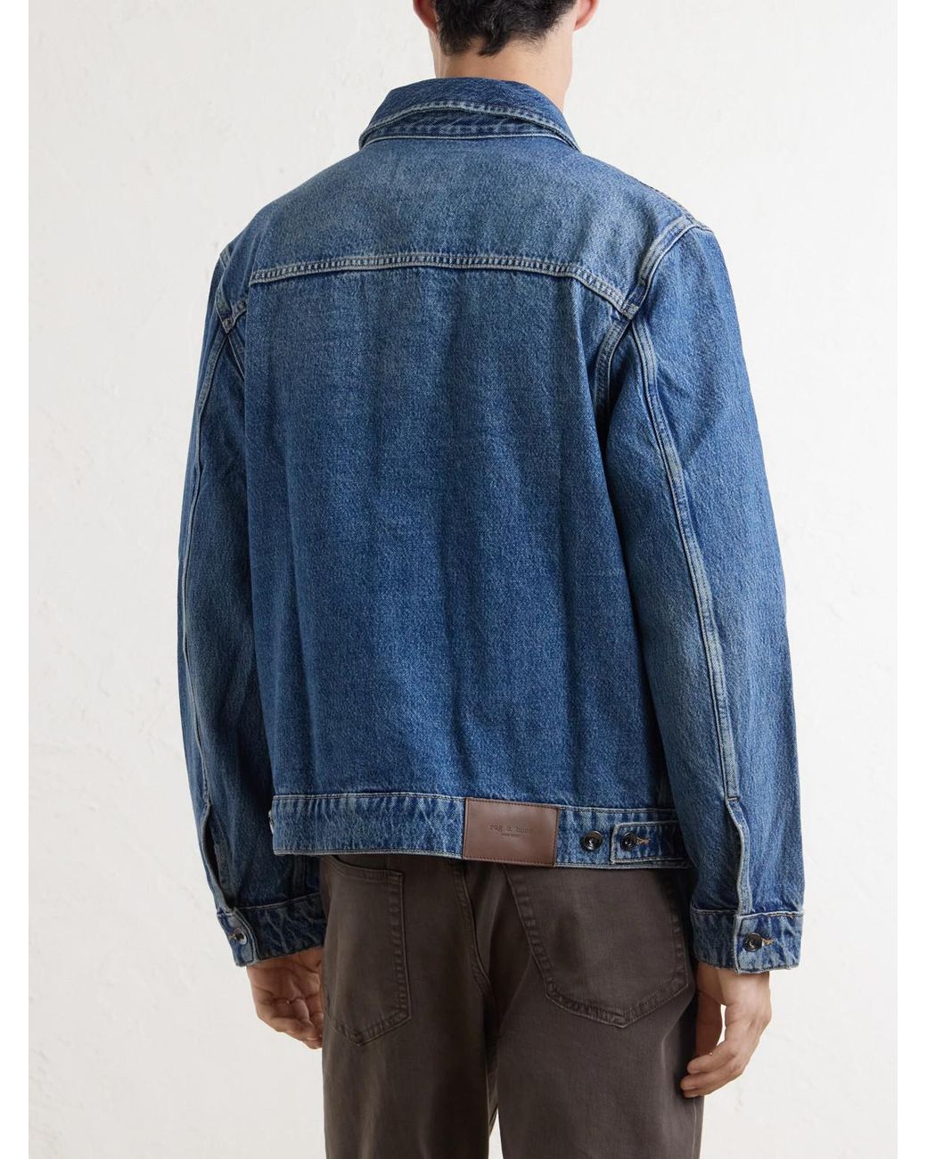 Rag & Bone Blue Denim Trucker Jacket for men
