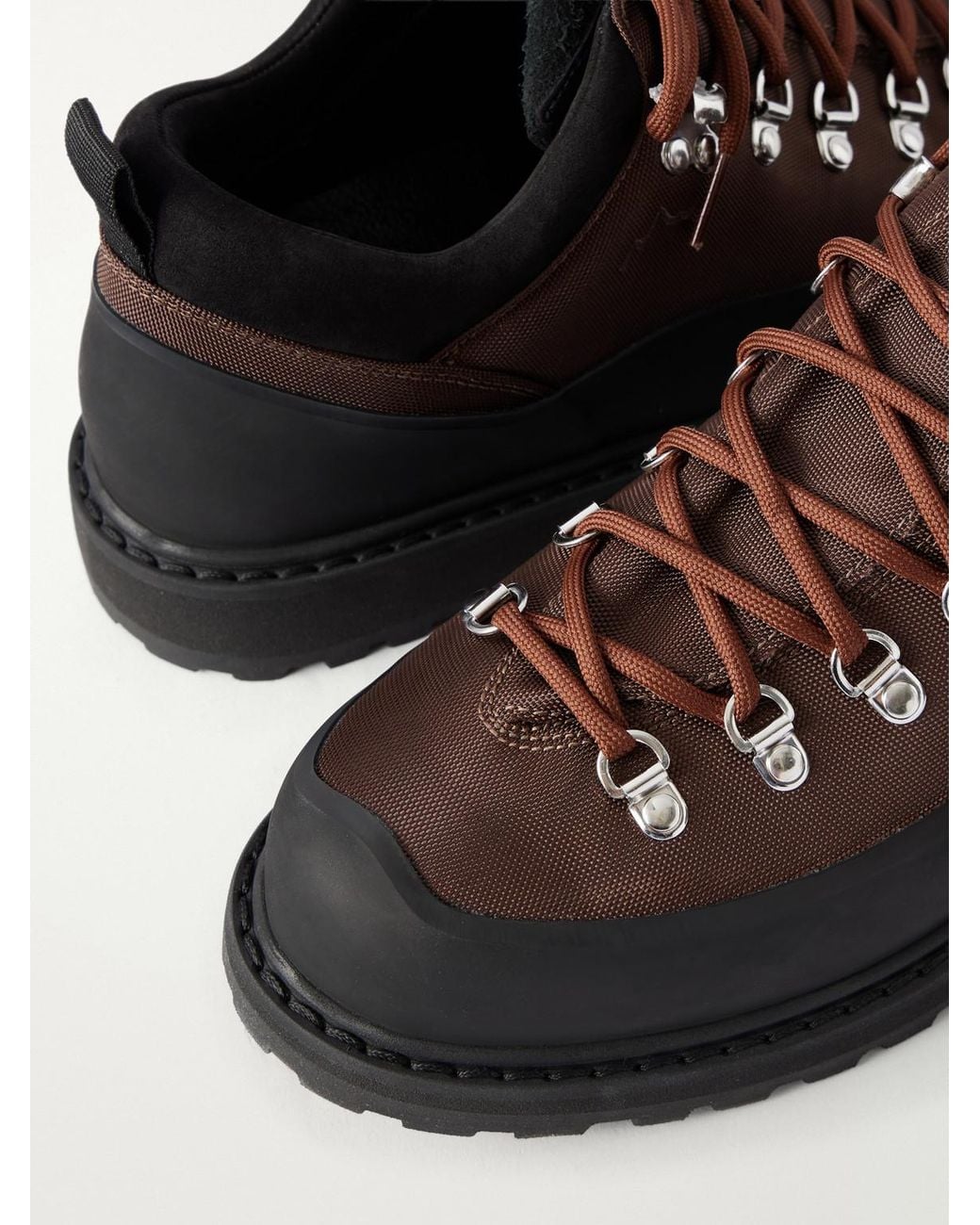 Diemme Black Roccia Basso Rubber And Suede-Trimmed Mesh Hiking Boots for men