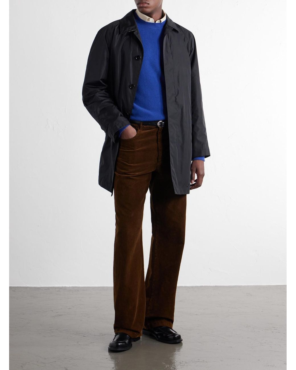 Burberry Blue Logo-Embroidered Cashmere-Blend Sweater for men