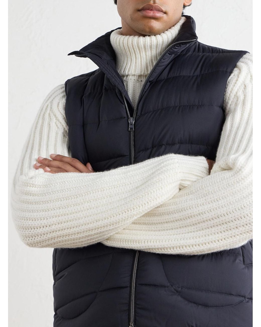 Herno Blue Ecoage Quilted Padded Down Gilet for men
