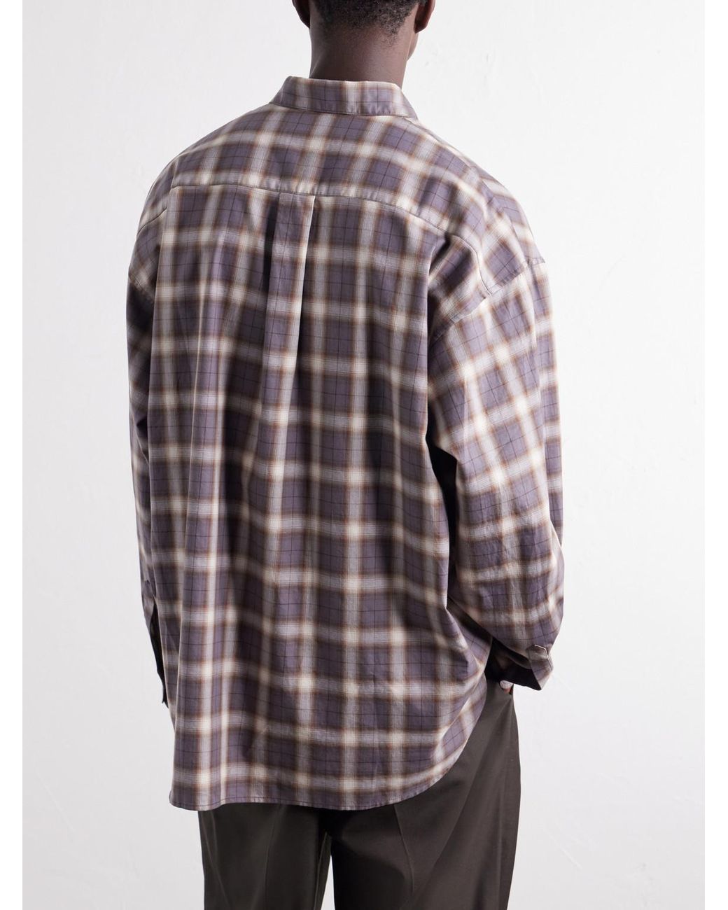 SAGE NATION White Chisholm Checked Flannel Shirt for men
