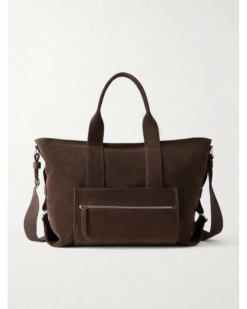 Metier Brown Racer Suede Tote Bag for men