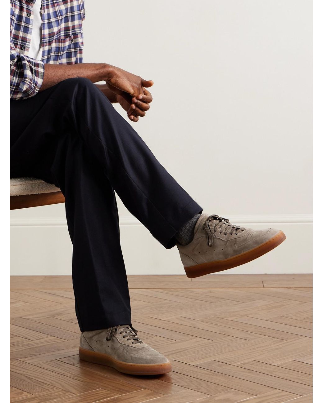 Officine Creative Brown Asset 001 Suede Sneakers for men
