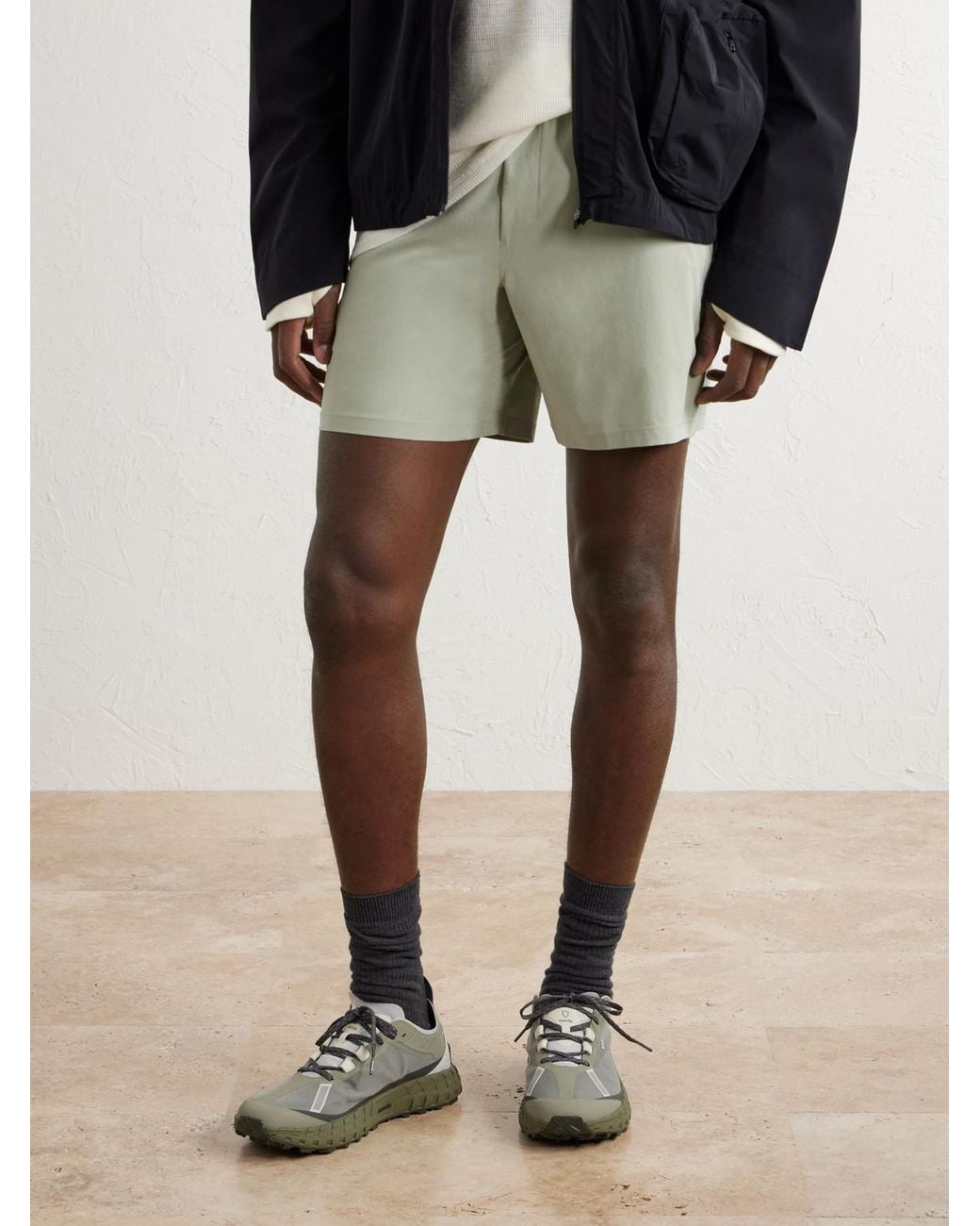 Norda Green Rubber-Trimmed Mesh Sneakers for men