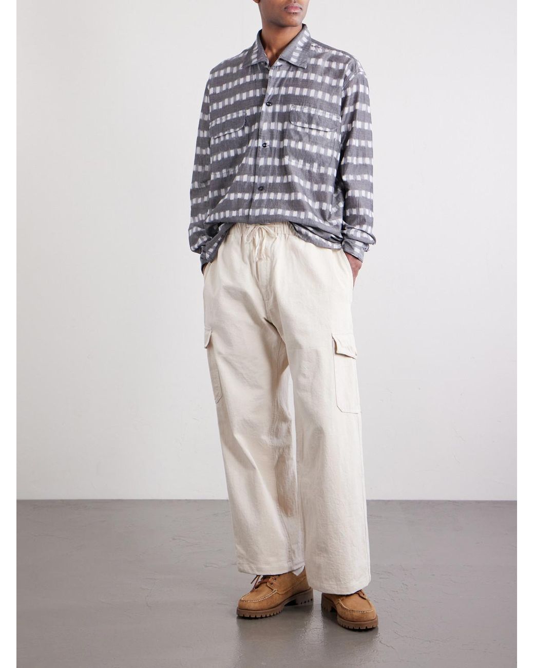 Monitaly Gray Milano Printed Cotton Shirt for men