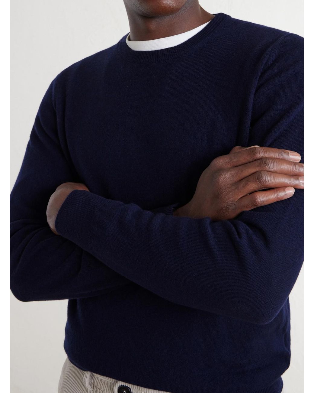 Fedeli Blue Argentina Cashmere Sweater for men