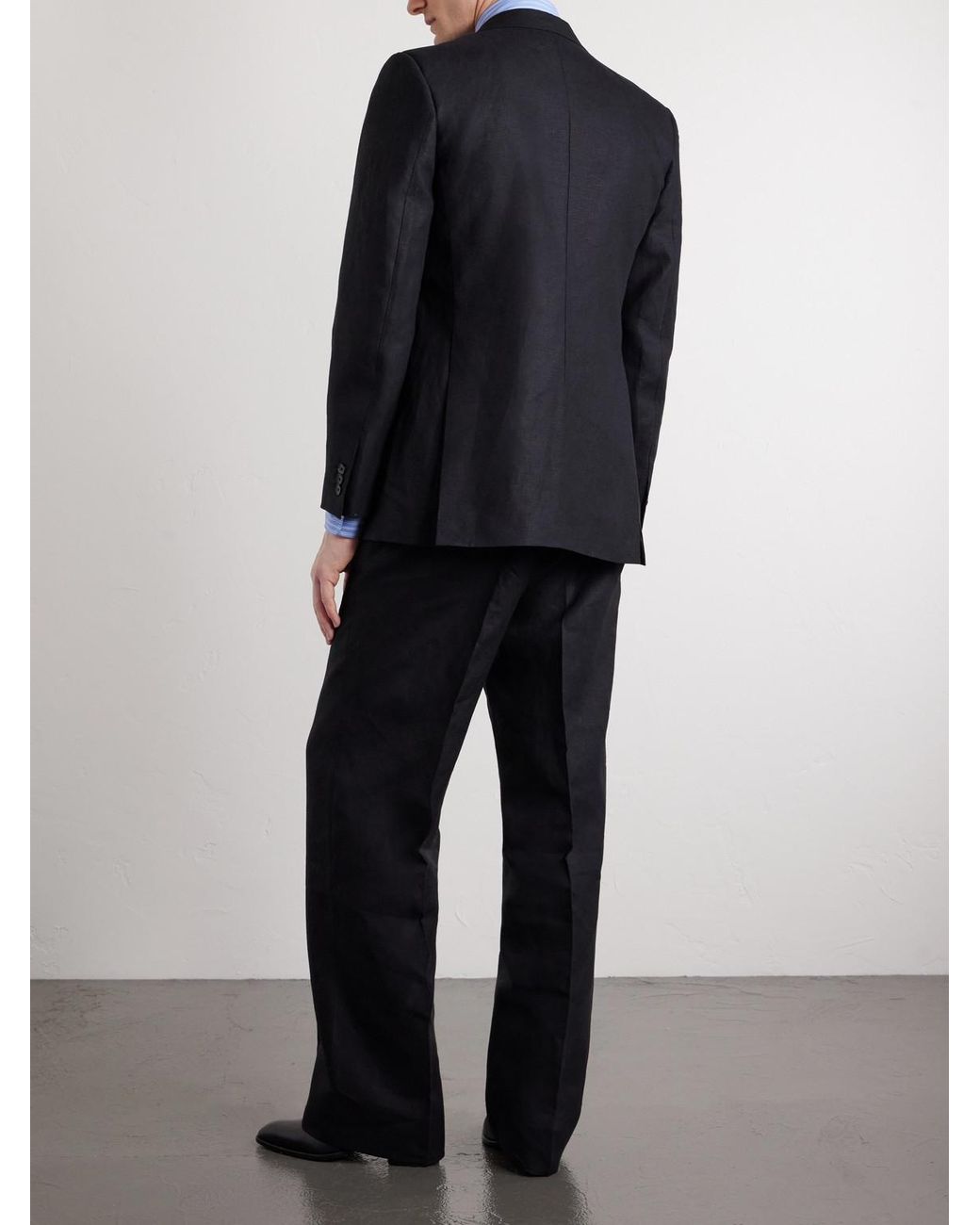 Husbands Black Linen Suit Jacket for men