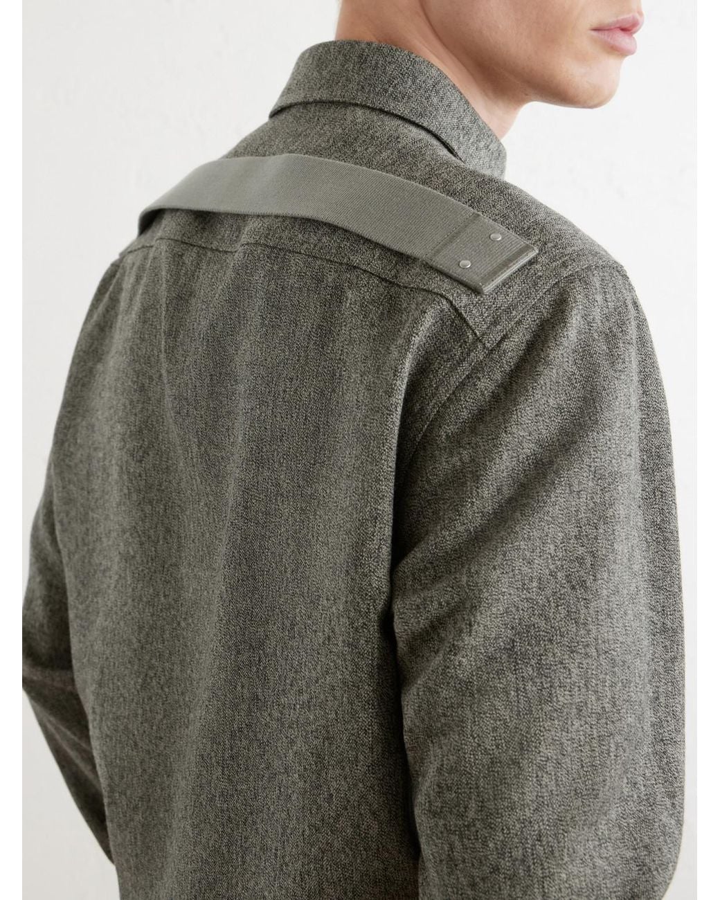 Rick Owens Gray Mélange Wool Overshirt for men