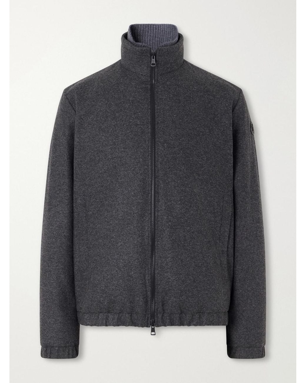 Moncler Gray Limberl Stretch-Flannel Padded Blouson Jacket for men
