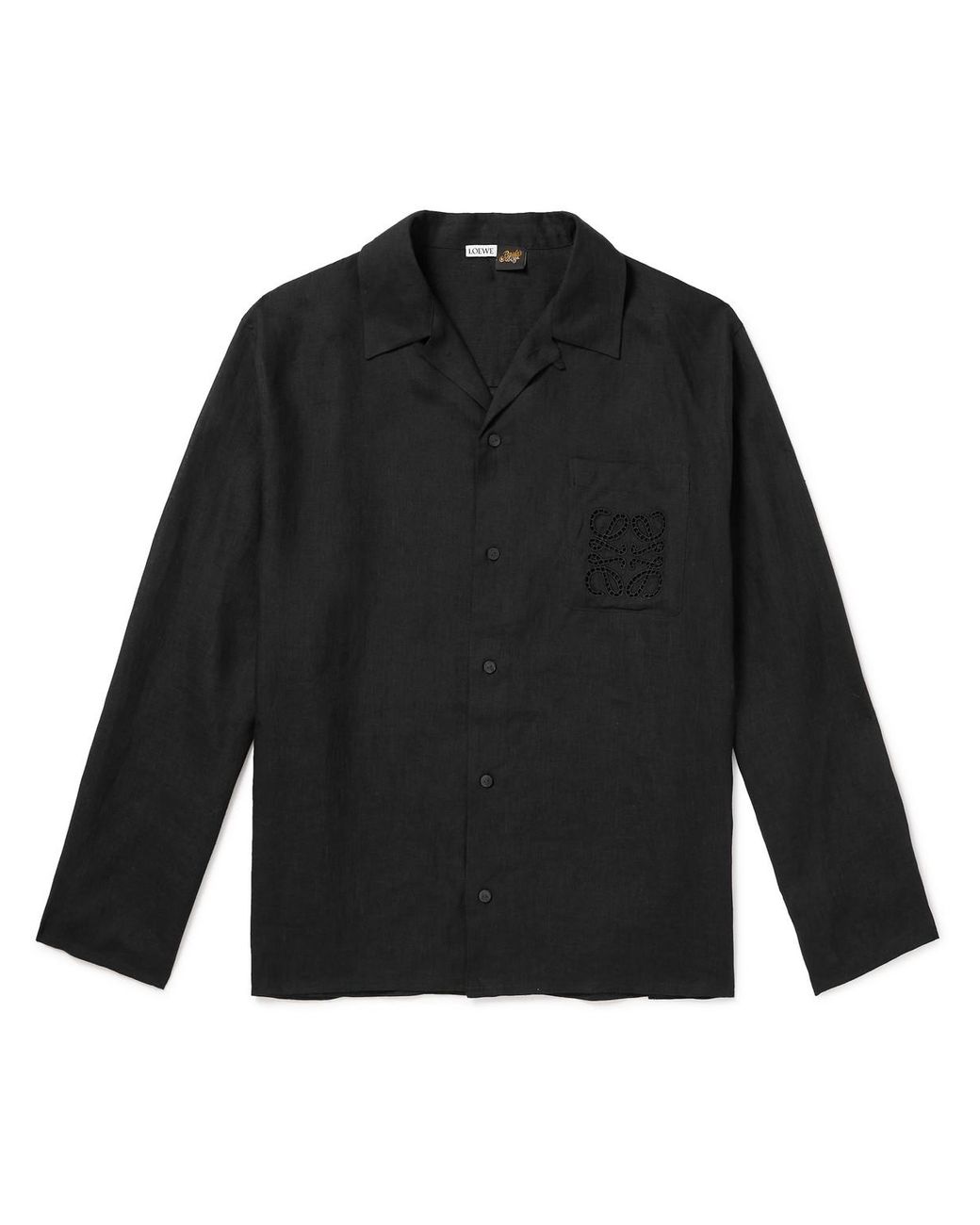 Loewe Paula's Ibiza 半袖シャツ 黒 LOEWE + Paula's Ibiza Convertible-Collar Logo-Appliquéd