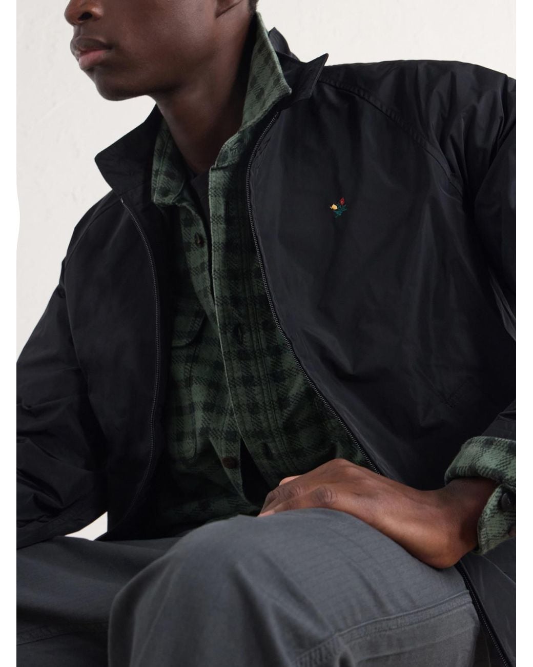 Aimé Leon Dore Blue Embroidered Shell Jacket for men
