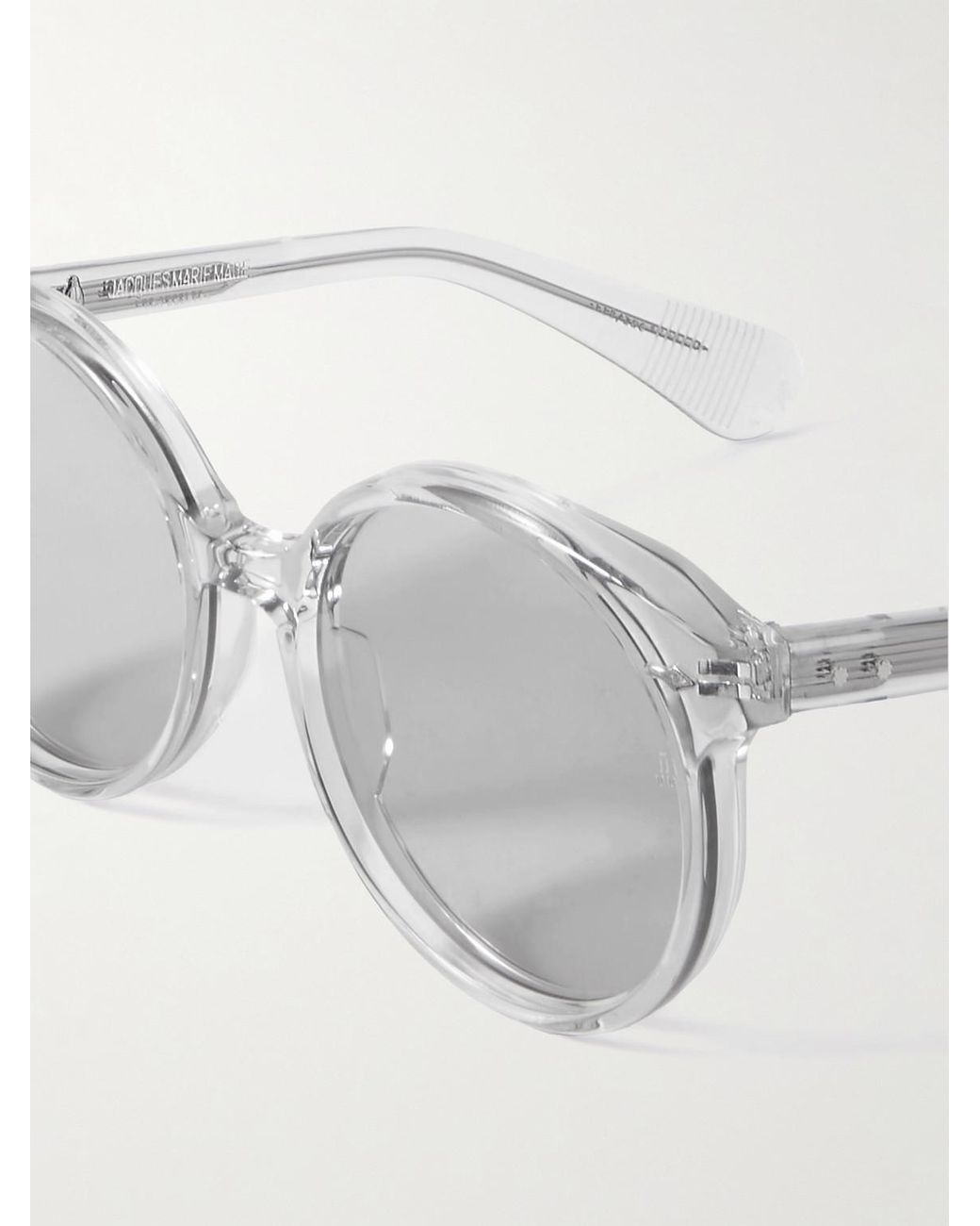 Jacques Marie Mage Gray Round-Frame Acetate Sunglasses for men