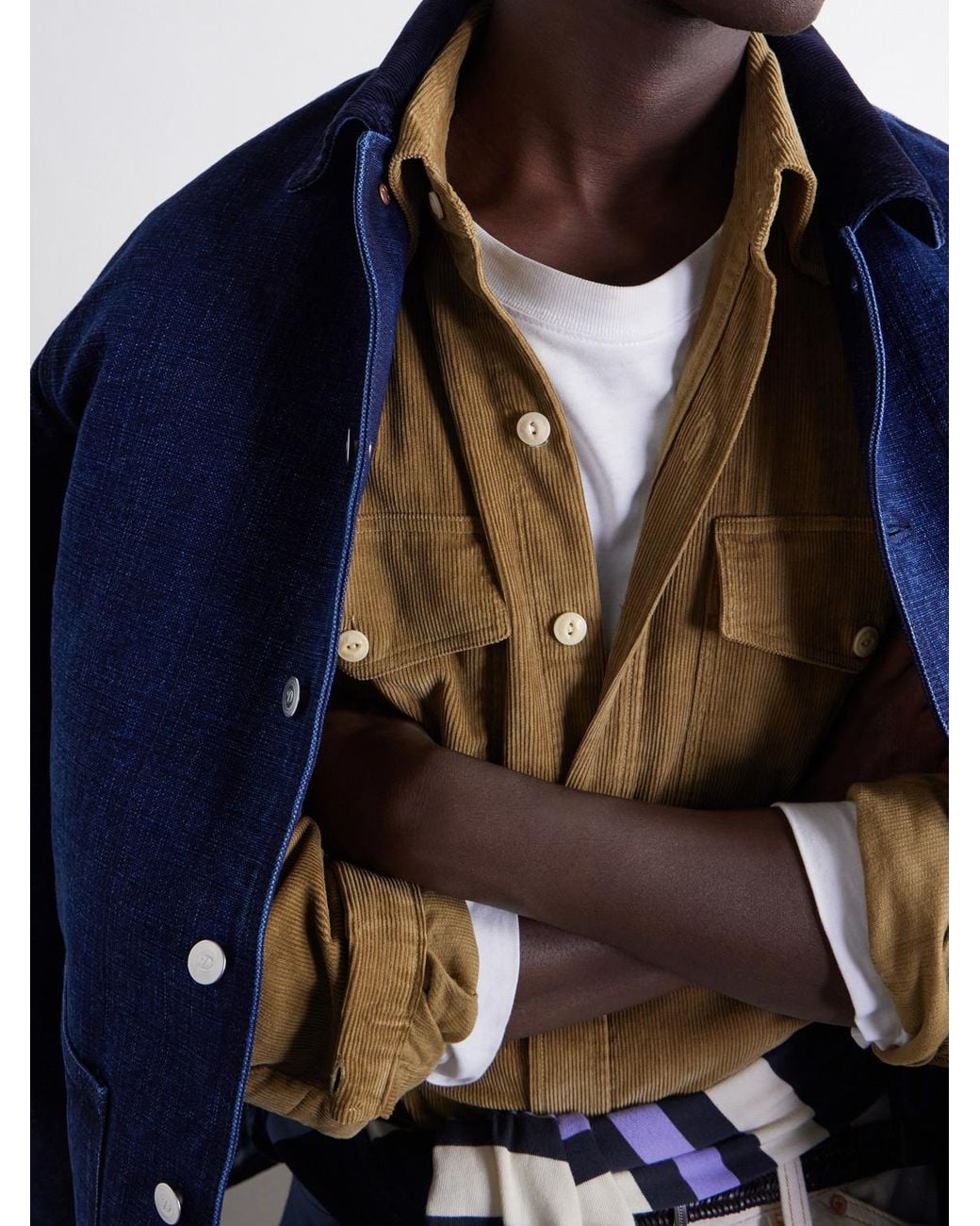Drake's Natural Cotton-Corduroy Shirt for men