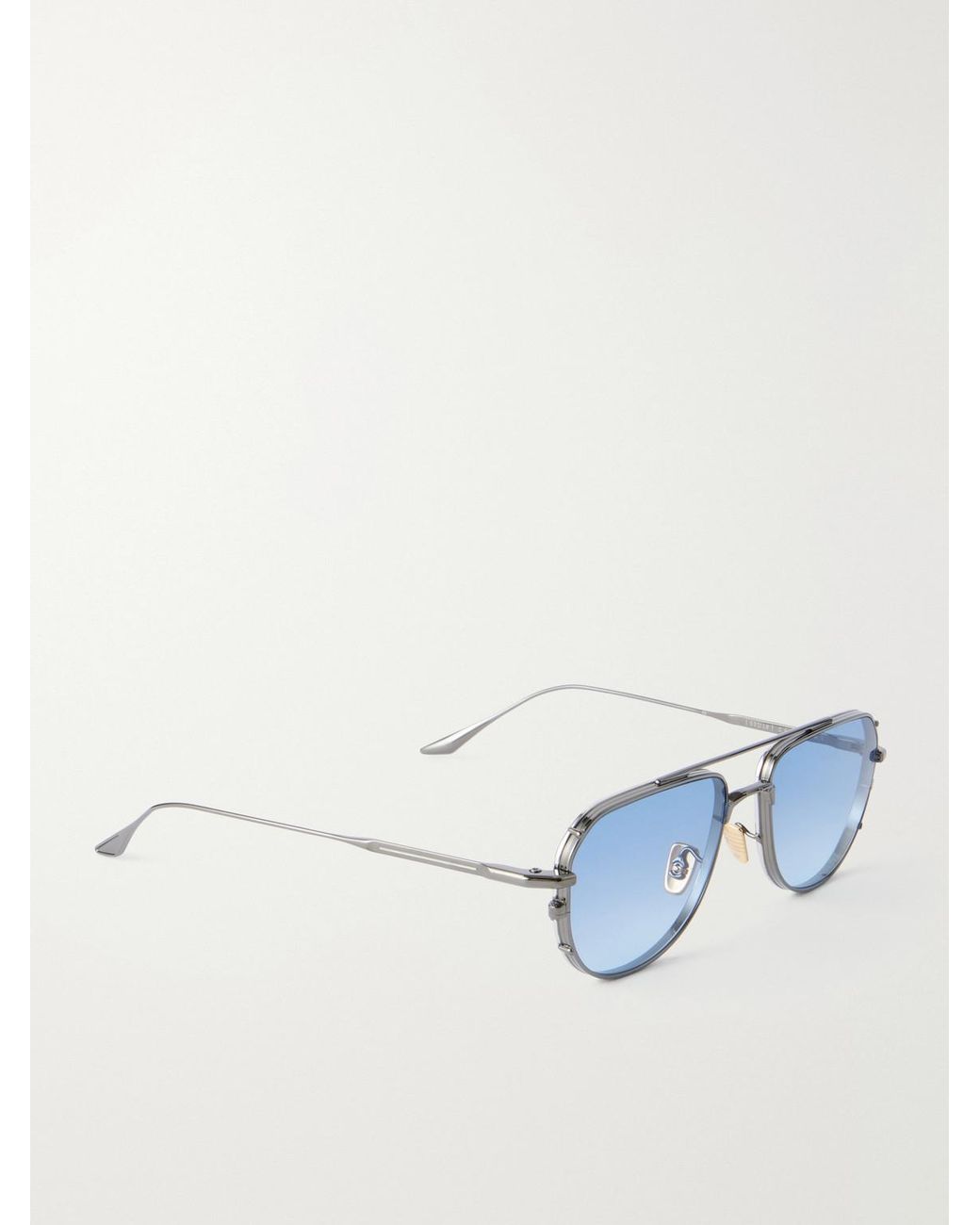Jacques Marie Mage Blue Cendrars Double-Bridge Aviator-Style-Tone Titanium Sunglasses for men