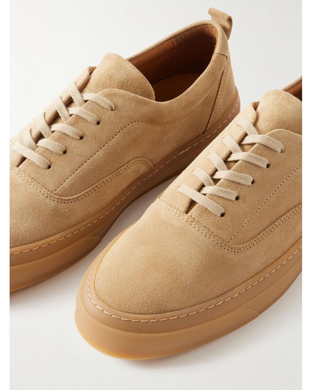 Mr P. Natural Classic Plimsoll Suede Sneakers for men
