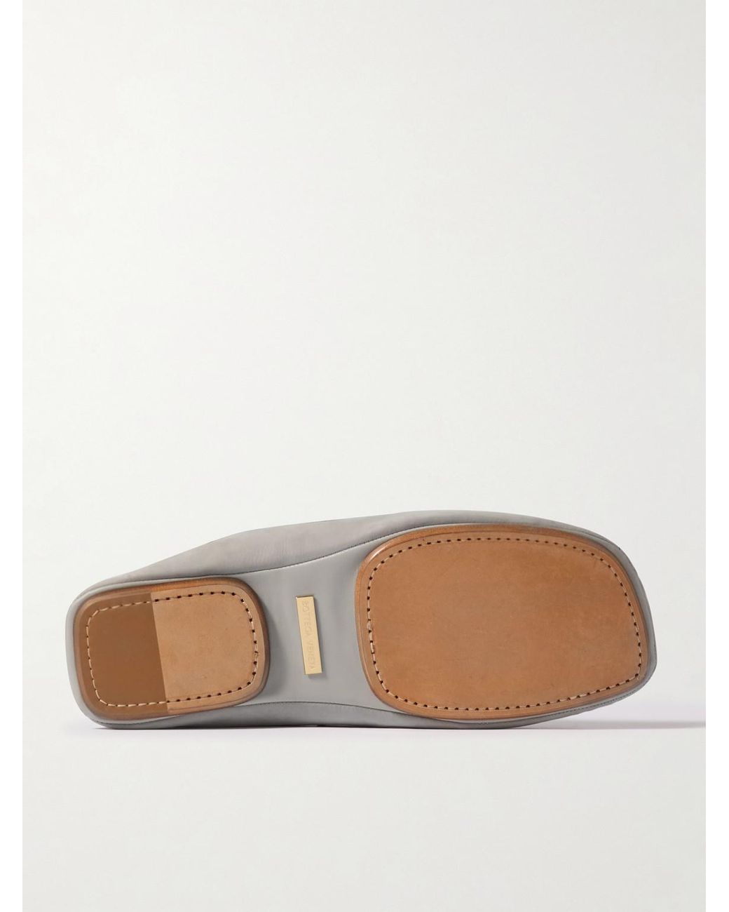 Bottega Veneta White Knot-detailed Leather-trimmed Textured-nubuck Loafers for men