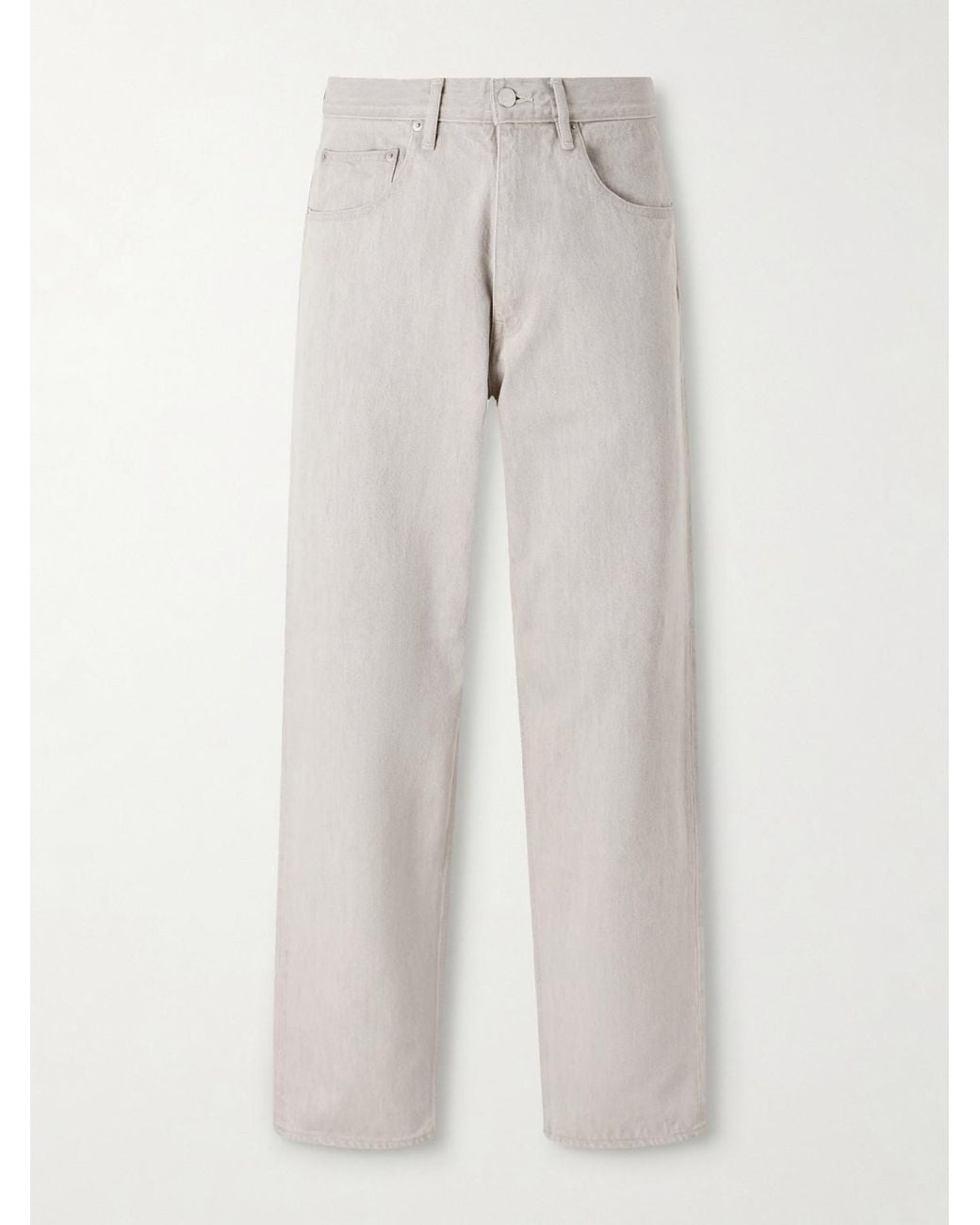 Auralee White Wide-Leg Twist Cotton Jeans for men