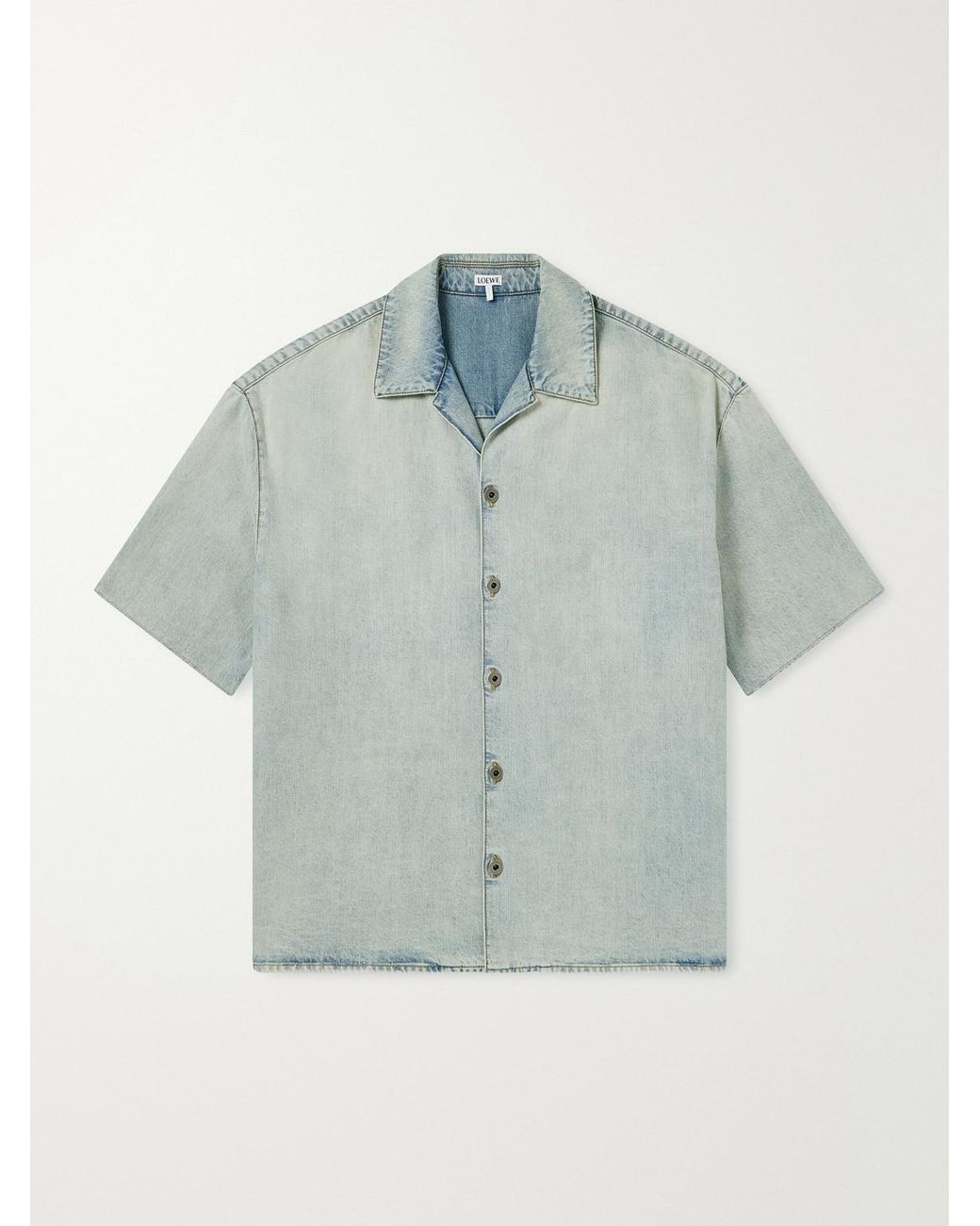 Loewe Blue Camp-Collar Denim Shirt for men