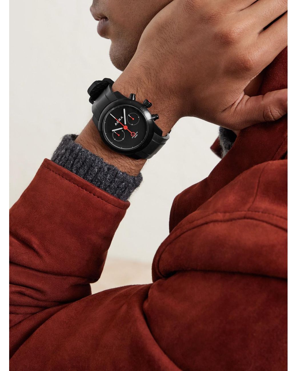 Aera Black C-1 Chrono Automatic Chronograph Stainless Steel And Scuba Watch, Ref. C-1 Shadow for men