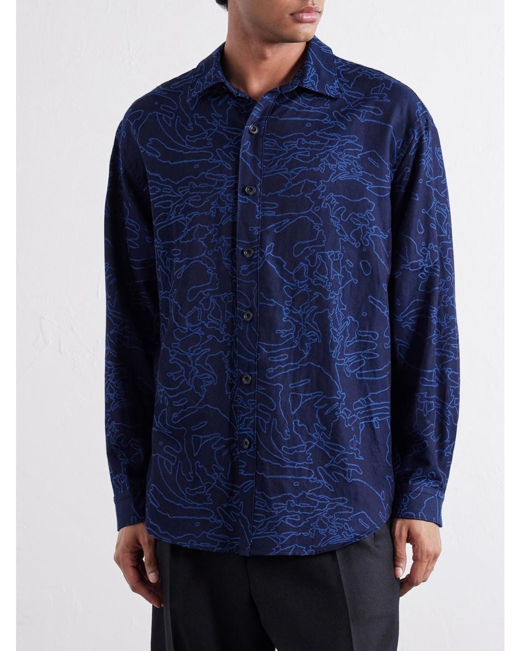 Blue Blue Japan Blue Cotton-Jacquard Shirt for men