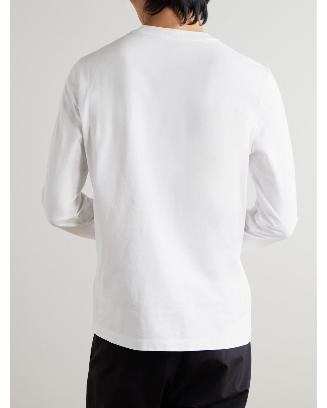 Moncler Gray Logo-Flocked Cotton-Jersey T-Shirt for men