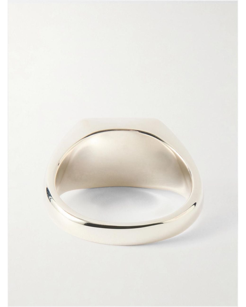 Mikia Green Rectangle Sterling Malachite Ring for men