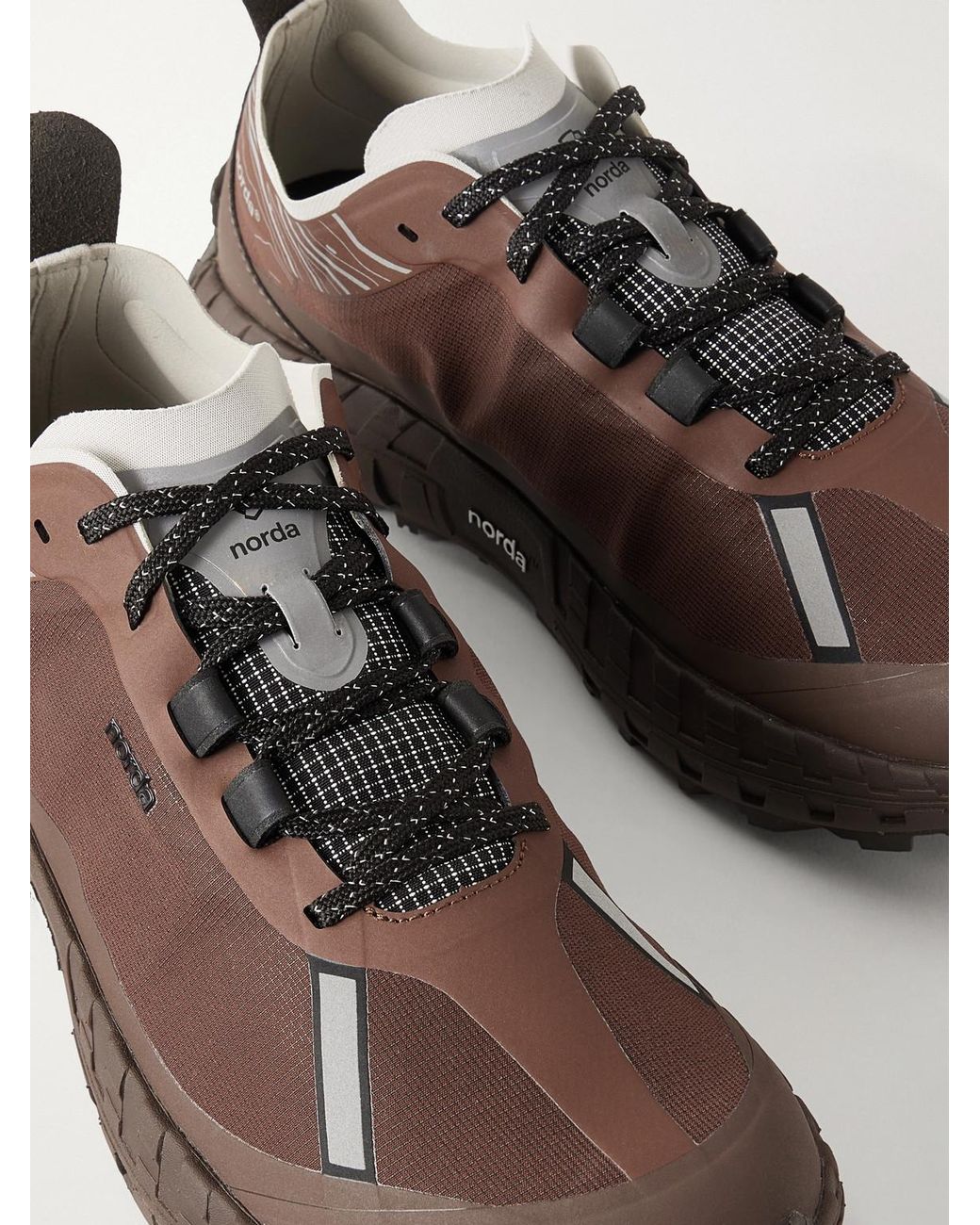 Norda Brown 001A Rubber-Trimmed Dyneema Running Sneakers for men