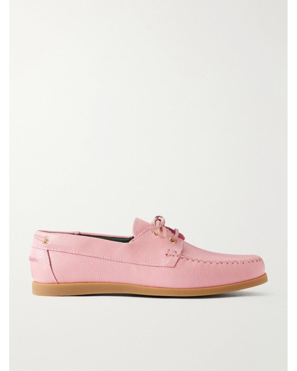 Boatman Full-Grain Leather Boat Shoes di VINNY'S in Pink da Uomo