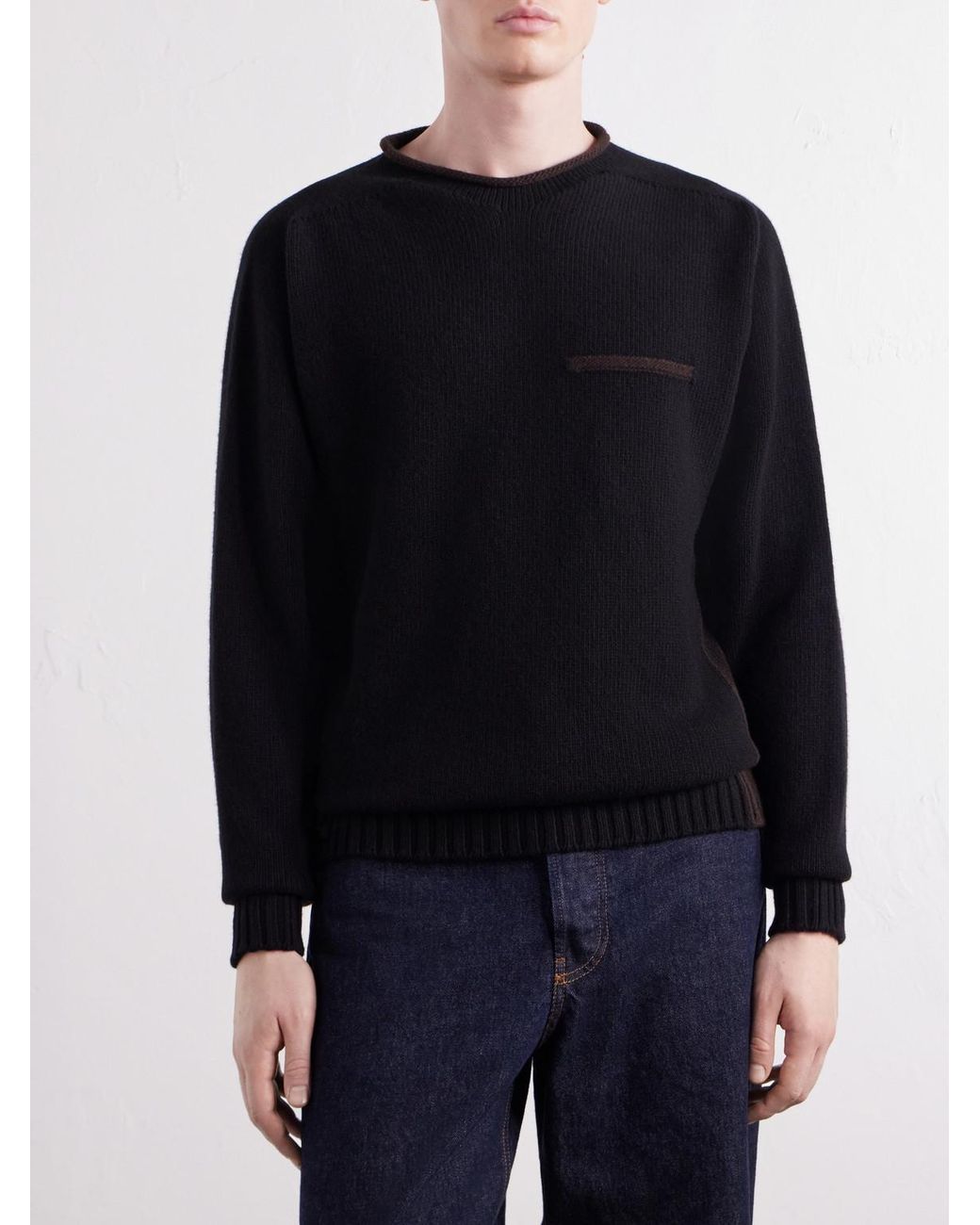 Inis Meáin Blue Lambswool Sweater for men
