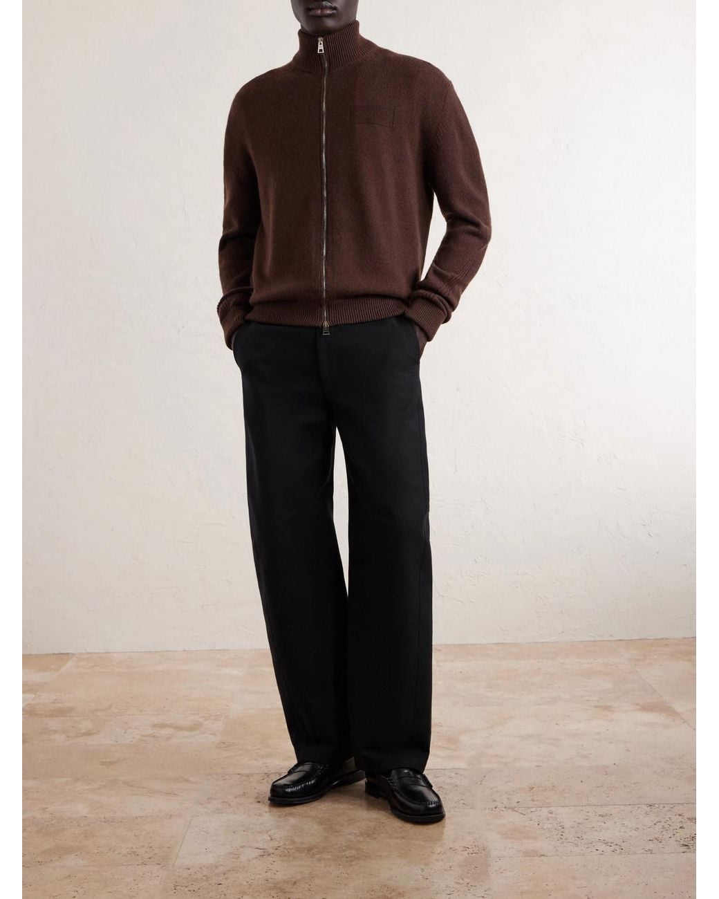 Givenchy Black Straight-Leg Cotton-Twill Trousers for men