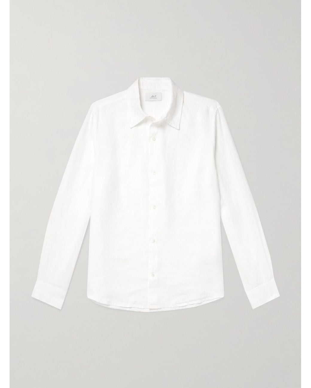 Mr P. White Garment-Dyed Linen Shirt for men