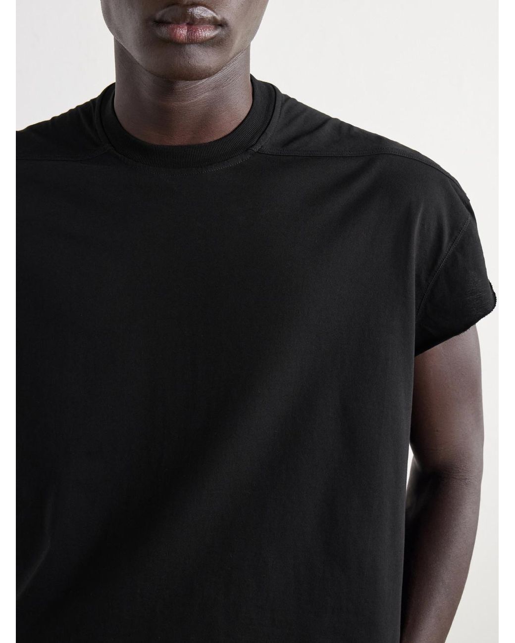 Rick Owens Black Cotton-Jersey T-Shirt for men