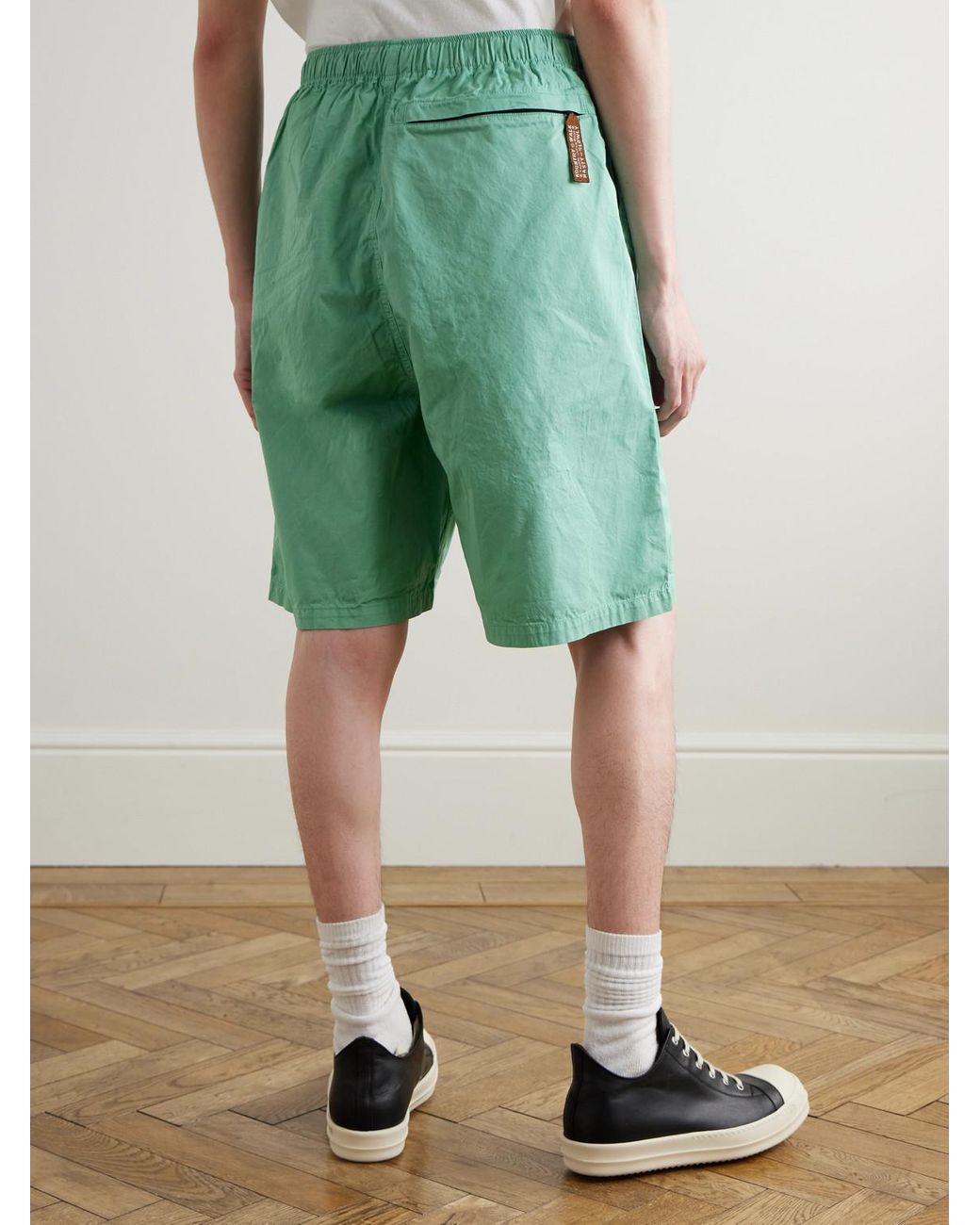 Kapital Green Easy Wide-leg Belted Cotton-twill Shorts for men