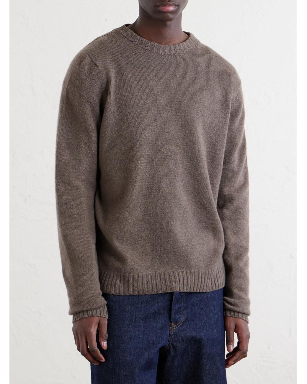 John Smedley Gray Norfolk Recycled-Cashmere And Merino Wool-Blend Sweater for men