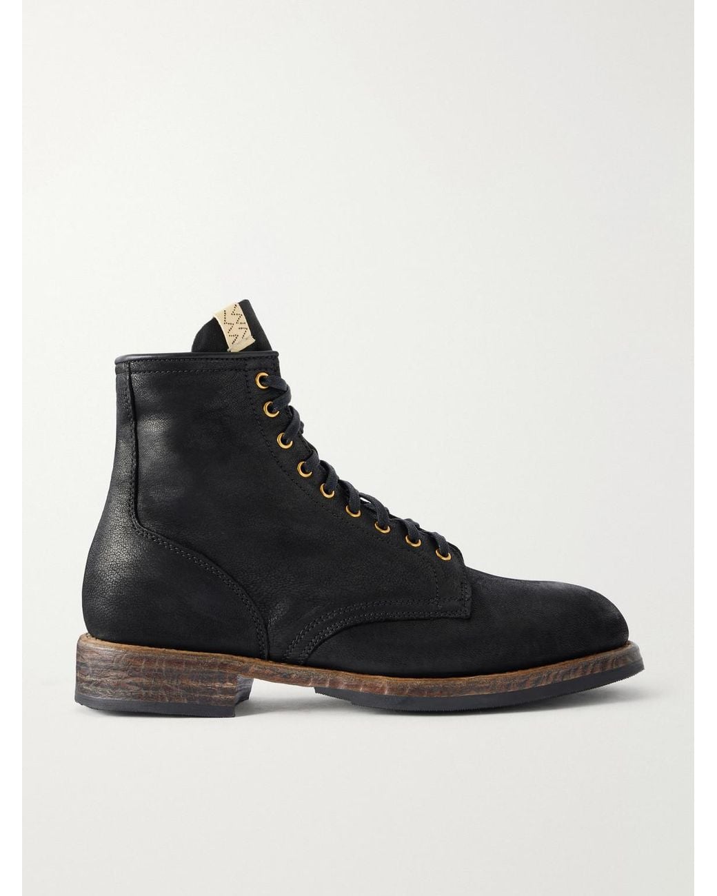 Visvim Black Brigadier Hi-Folk Leather Lace-Up Boots for men