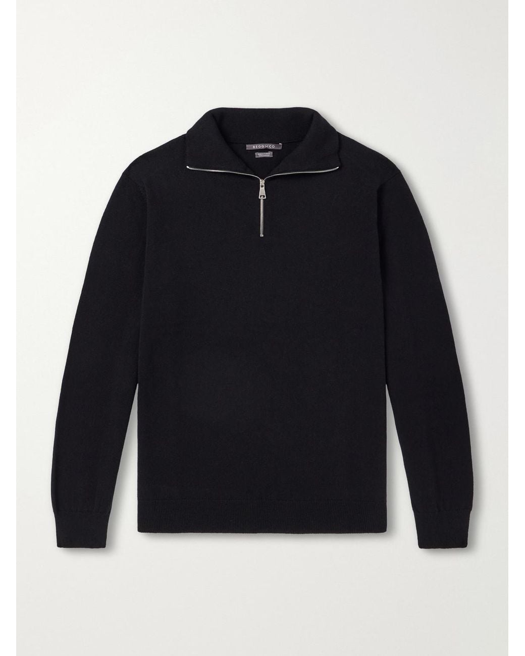 Begg x Co Blue Heriot Half-Zip Cashmere Sweater for men