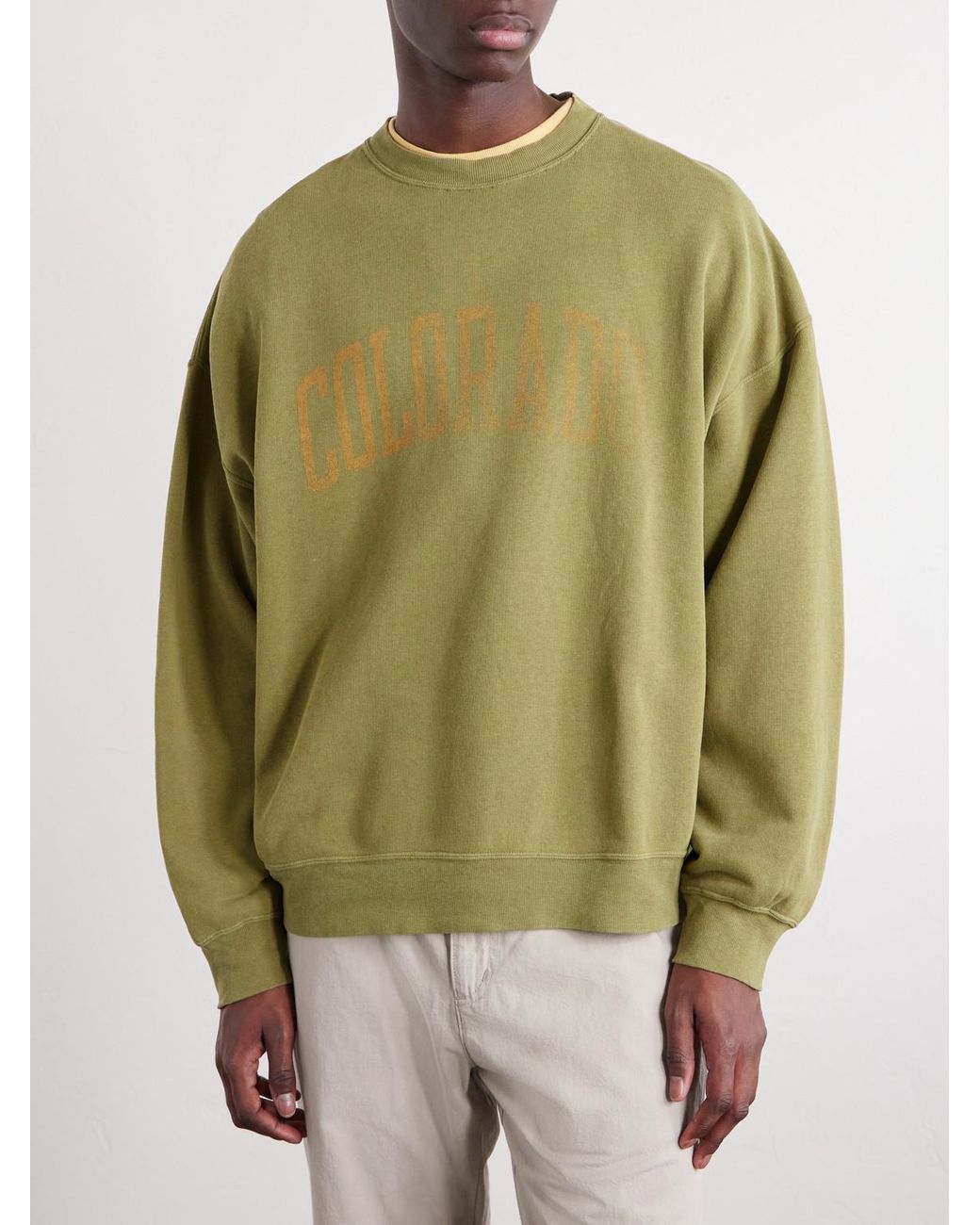 Remi Relief Green Colorado Printed Cotton-Jersey Sweatshirt for men
