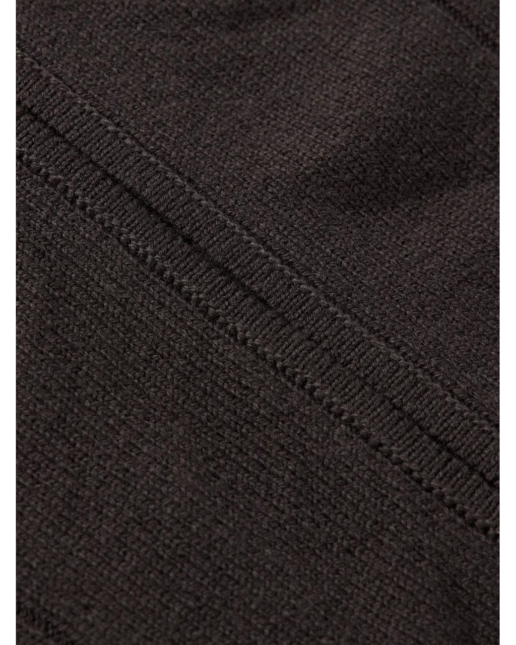Eleventy Black Ribbed Wool Zip-up Cardigan for men