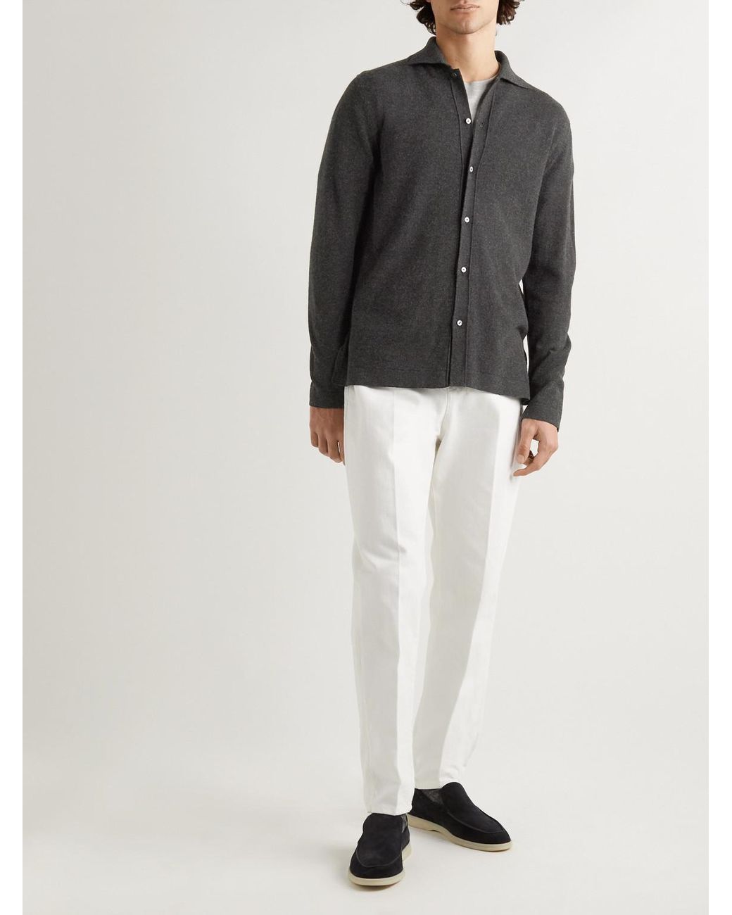 STÒFFA Gray Cashmere Shirt for men