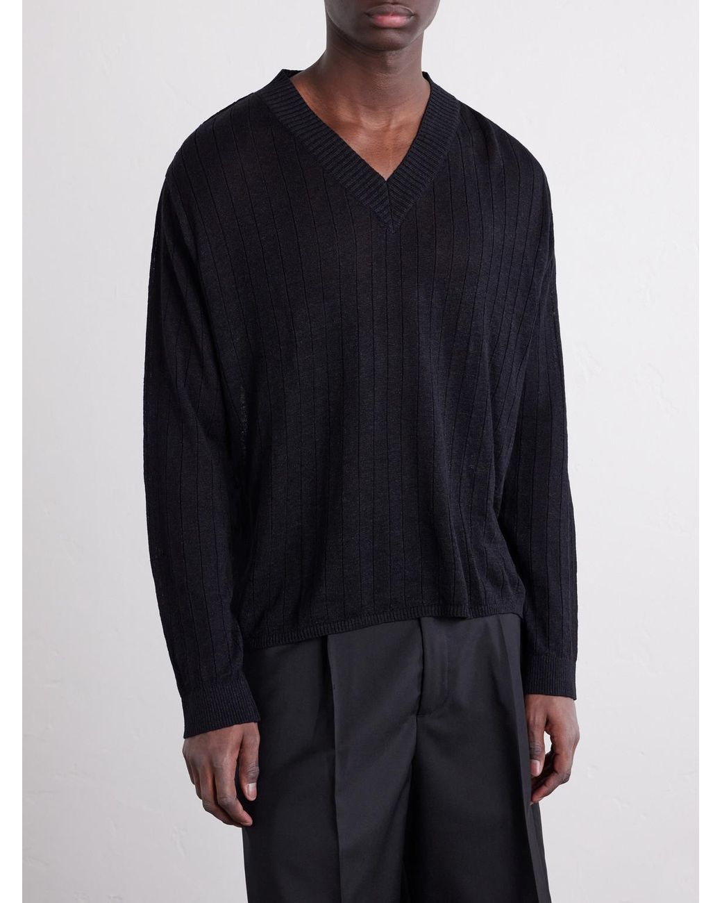 mfpen Blue Linen-blend Sweater for men