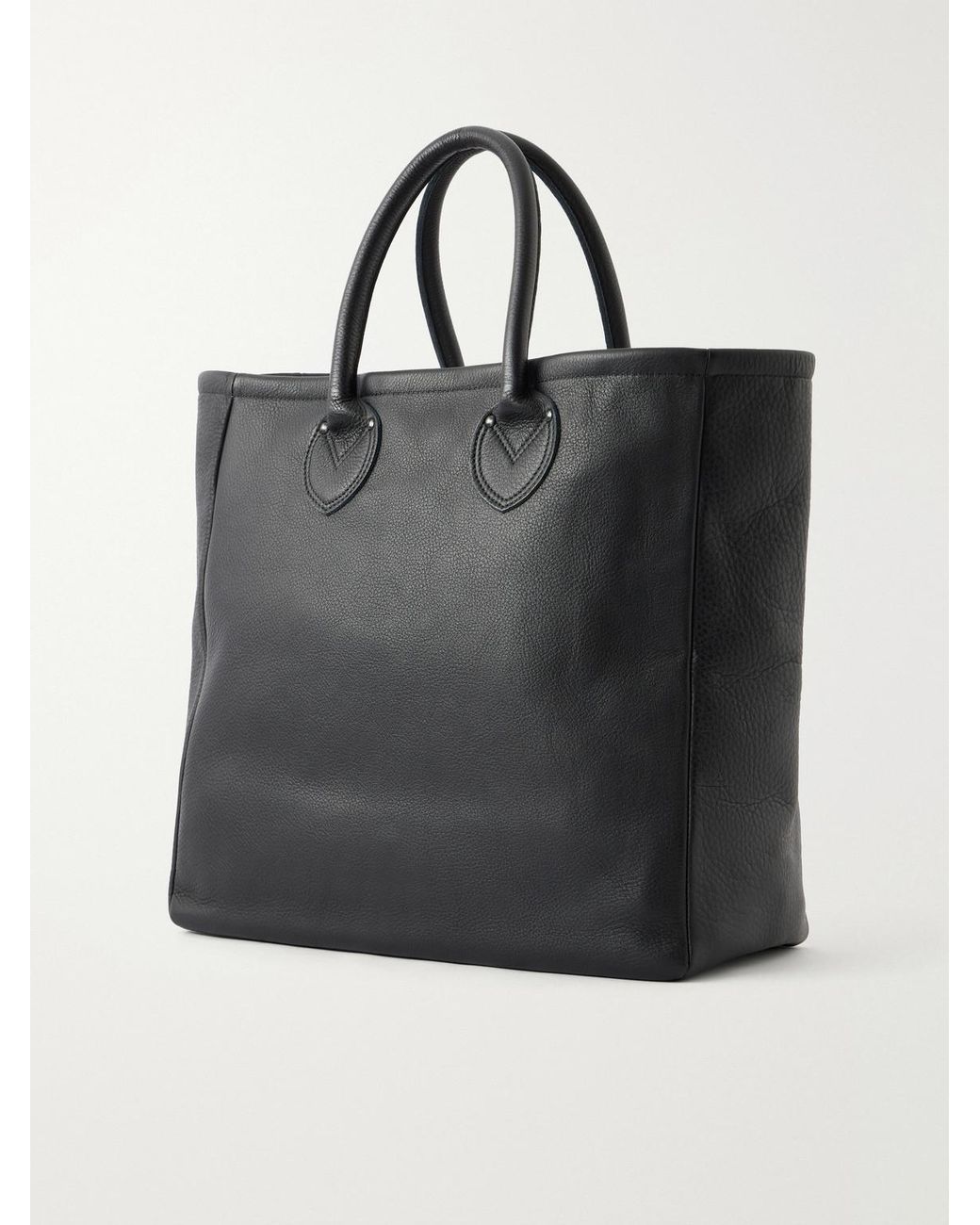 Orslow Black Leather Tote Bag for men