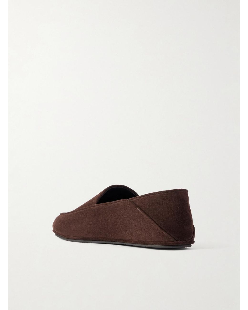 John Lobb Brown Kingston Ii Collapsible-Heel Suede Loafers for men