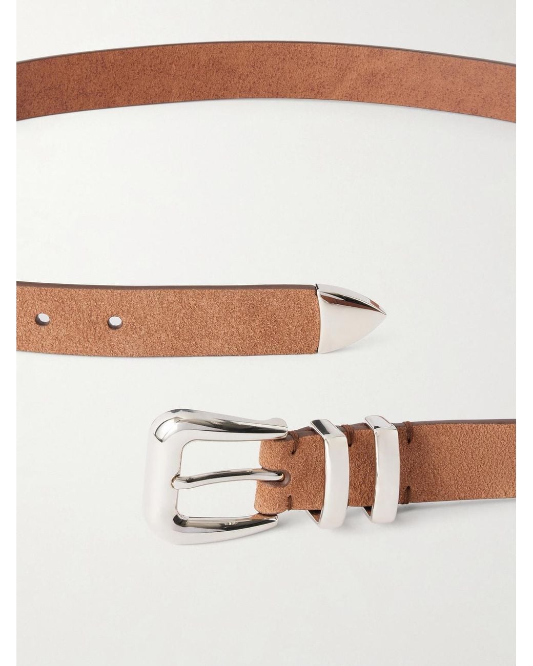 Brunello Cucinelli Brown 3Cm Suede Belt for men